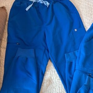 Figs Royal Blue Scrub Bottom